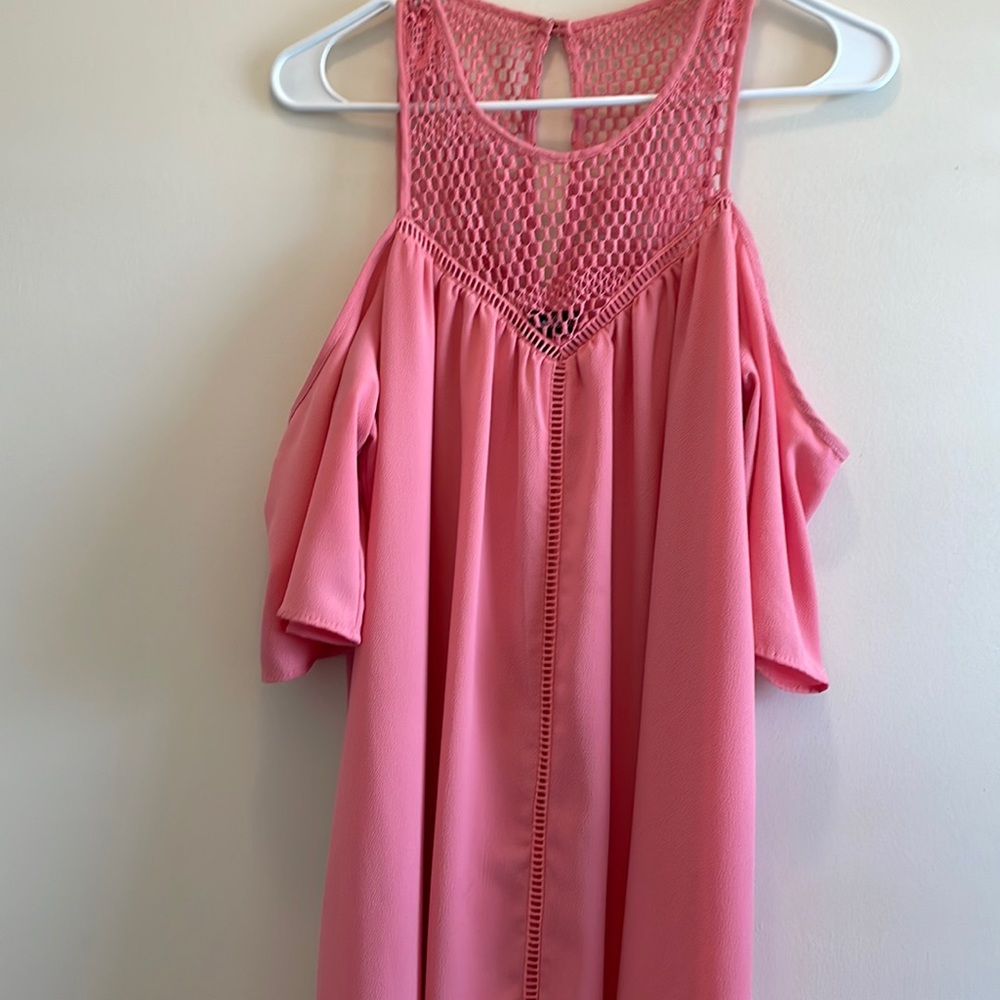 Cold shoulder lace top dress